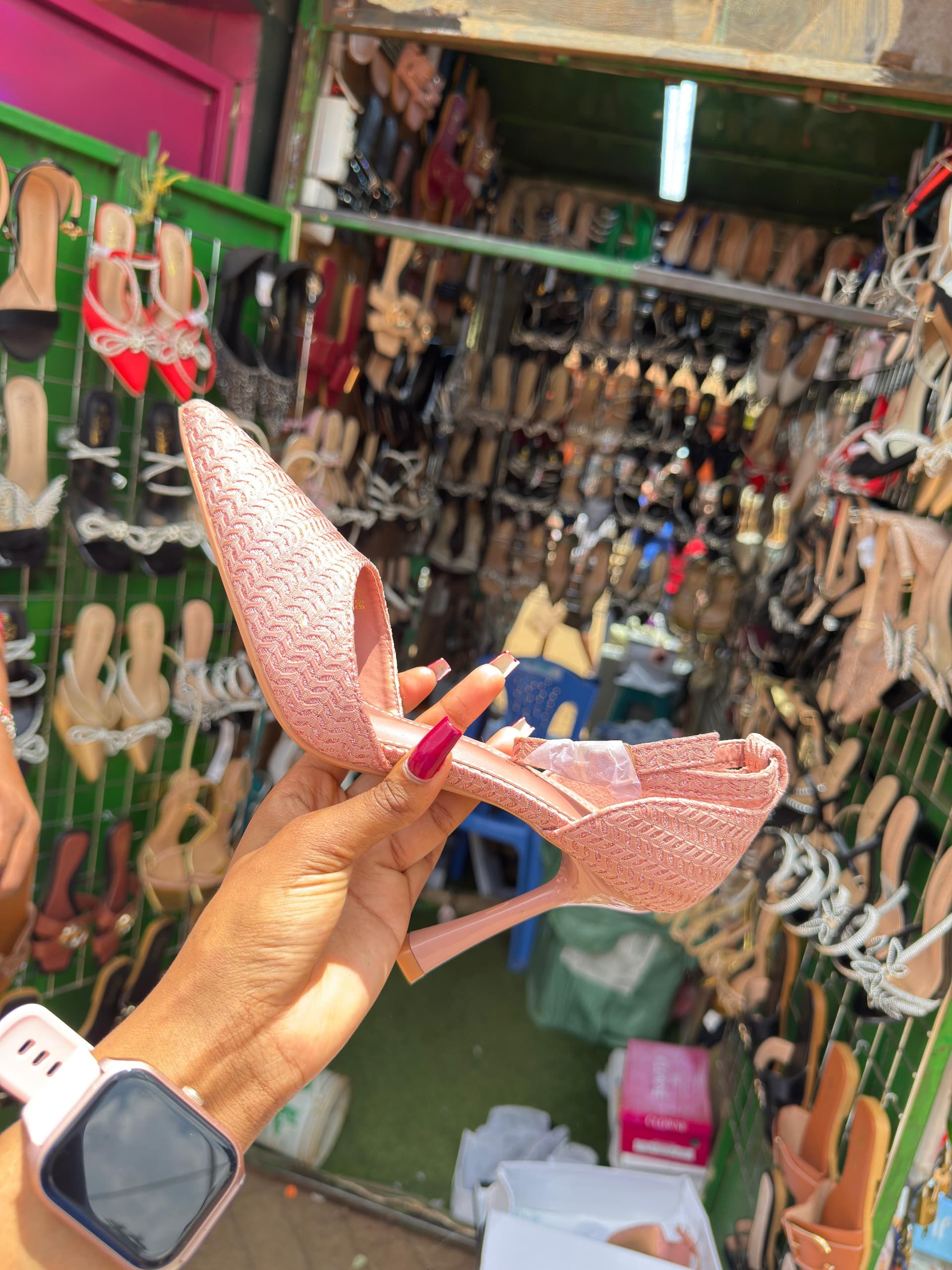 Pink Textured Slingbacks 2