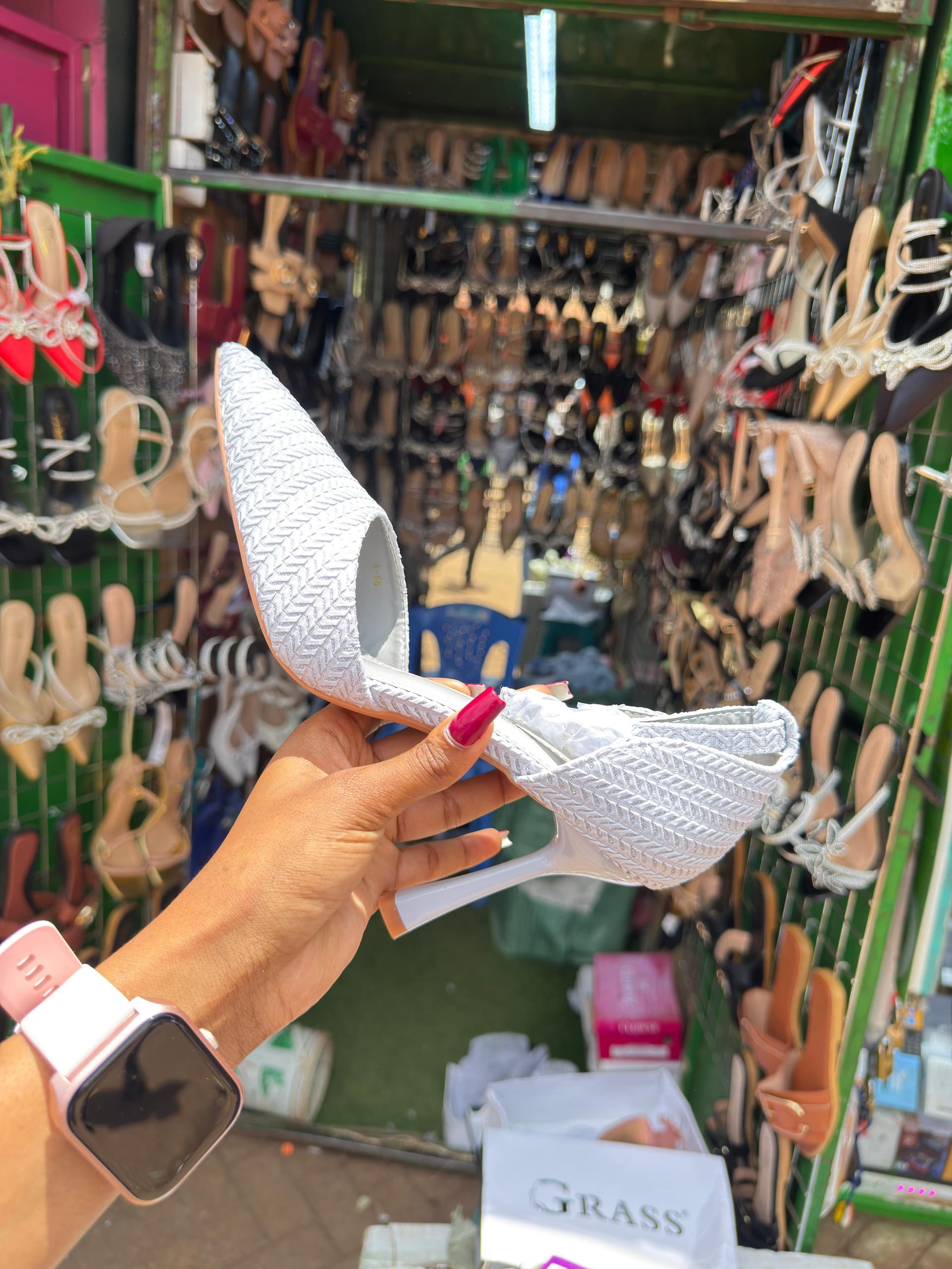Grey Textured Slingbacks 3