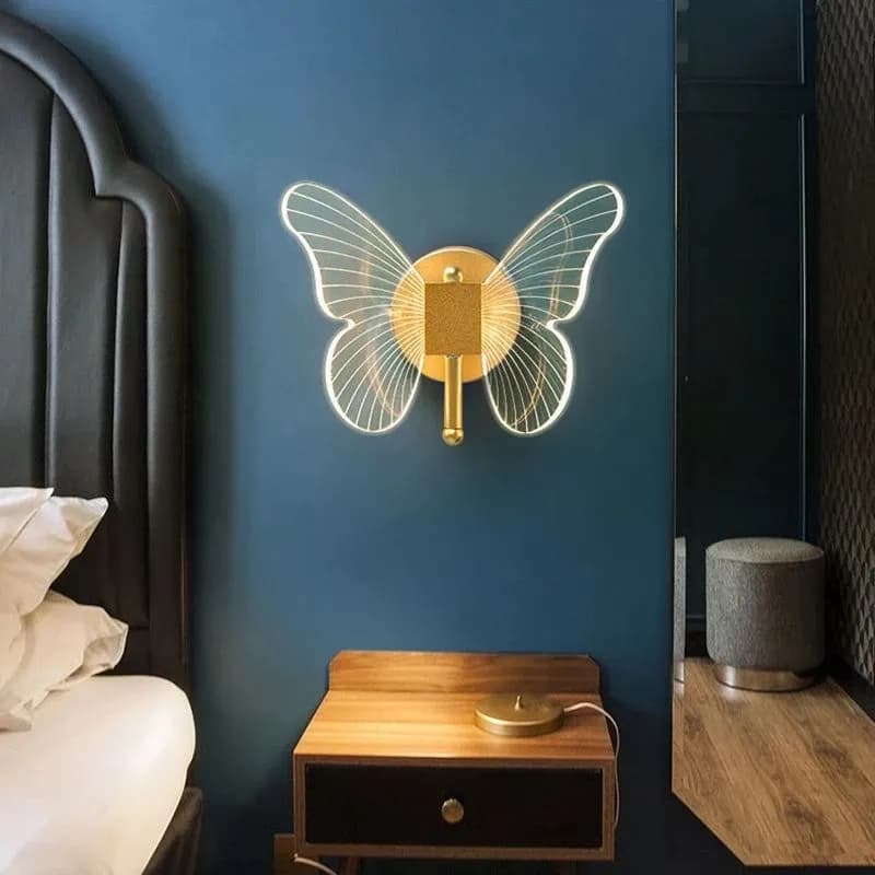 Modern Gold Butterfly LED Wall Sconce - Acrylic & Metal WH-MTB-692 3