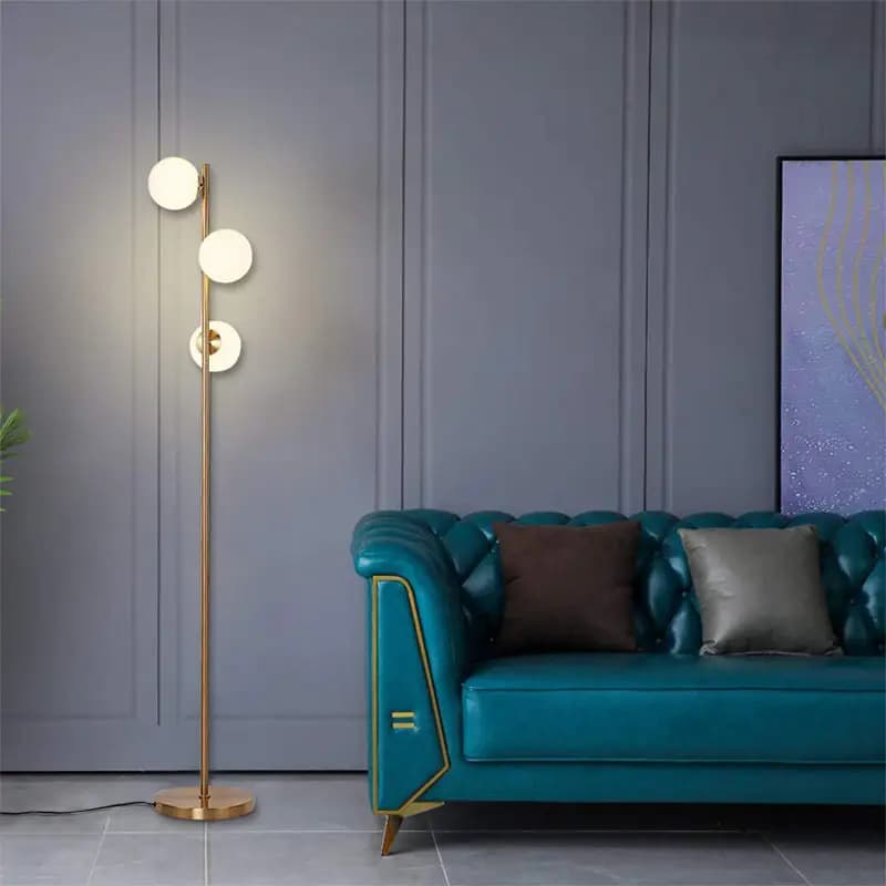 Modern Marble Base Floor Lamp with 3 Globe Lights - E27 LD-001 2