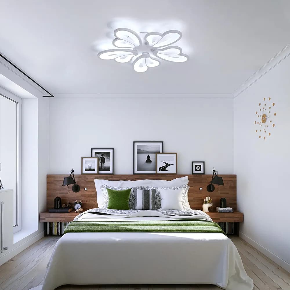 Modern White Flower LED Ceiling Light - 3D Floral Flush Mount 2