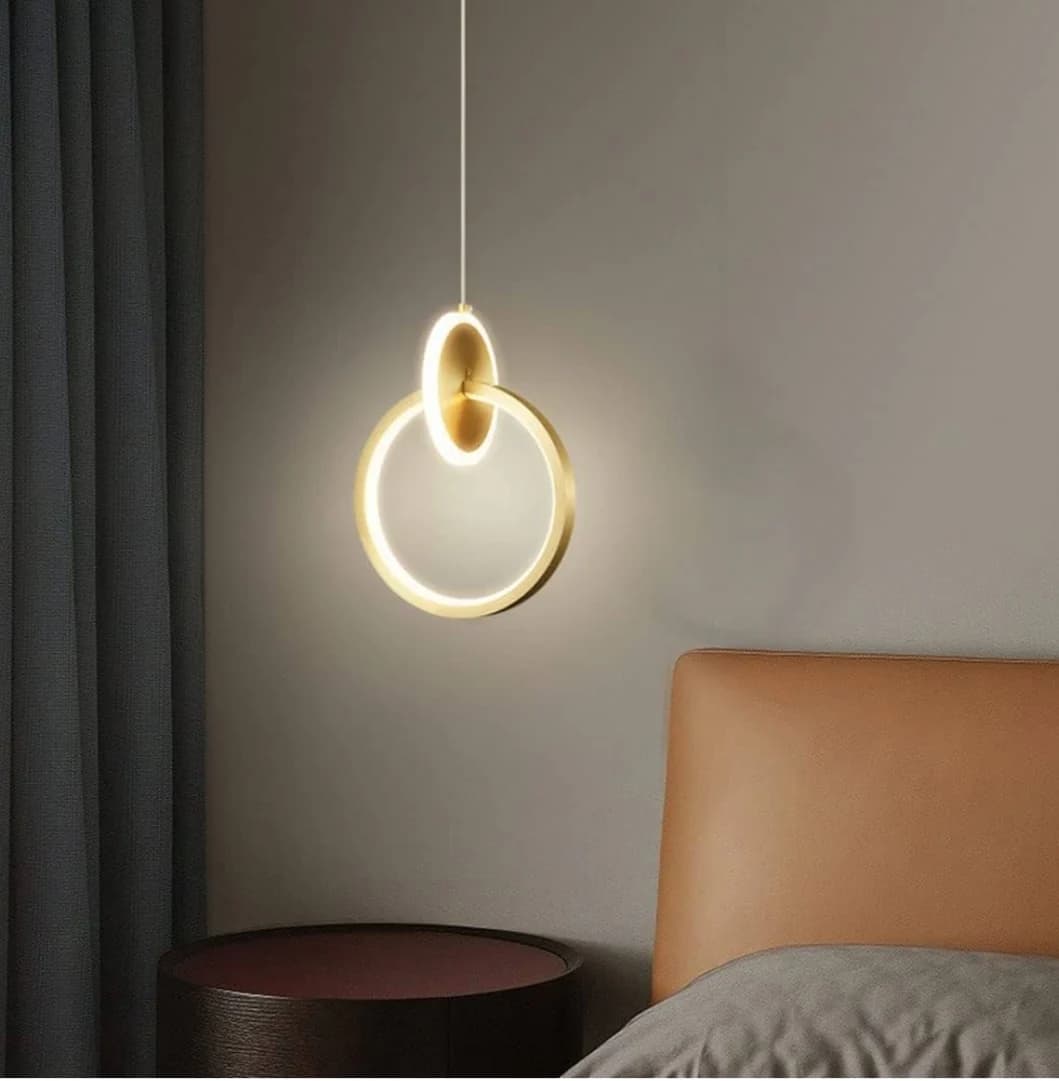 Gold LED Pendant Lights – Acrylic & Metal, D180*H250mm (Height Adjustable - 1Mtr) CY7050 2