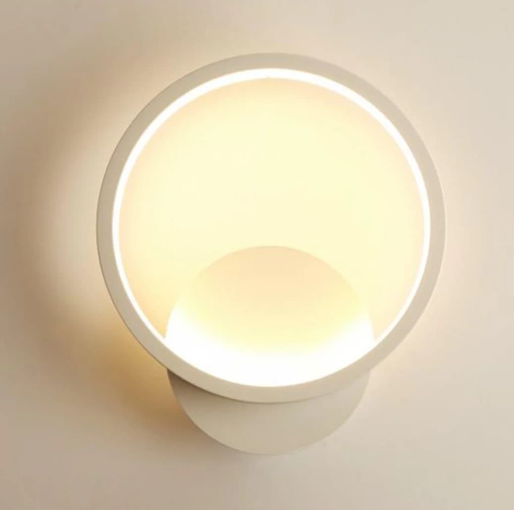 Modern White LED Wall Light – Acrylic & Metal, D200*H200mm CY8118 2