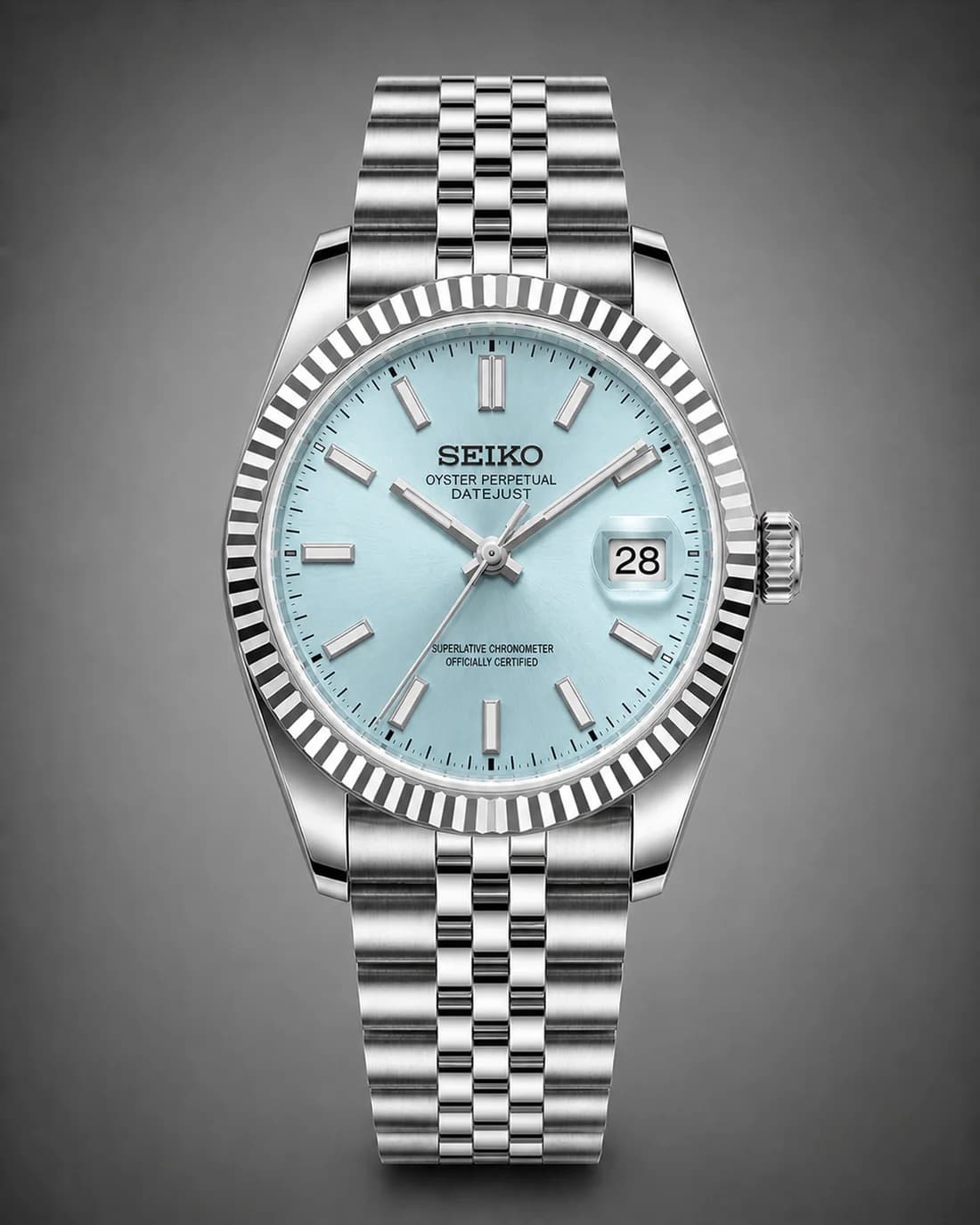 Seiko DateJust Mod Ice Blue