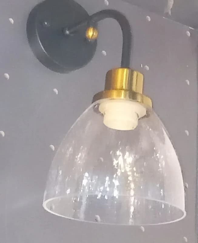 Black & Gold Glass Wall Light - E27 Bulb S7197/1A