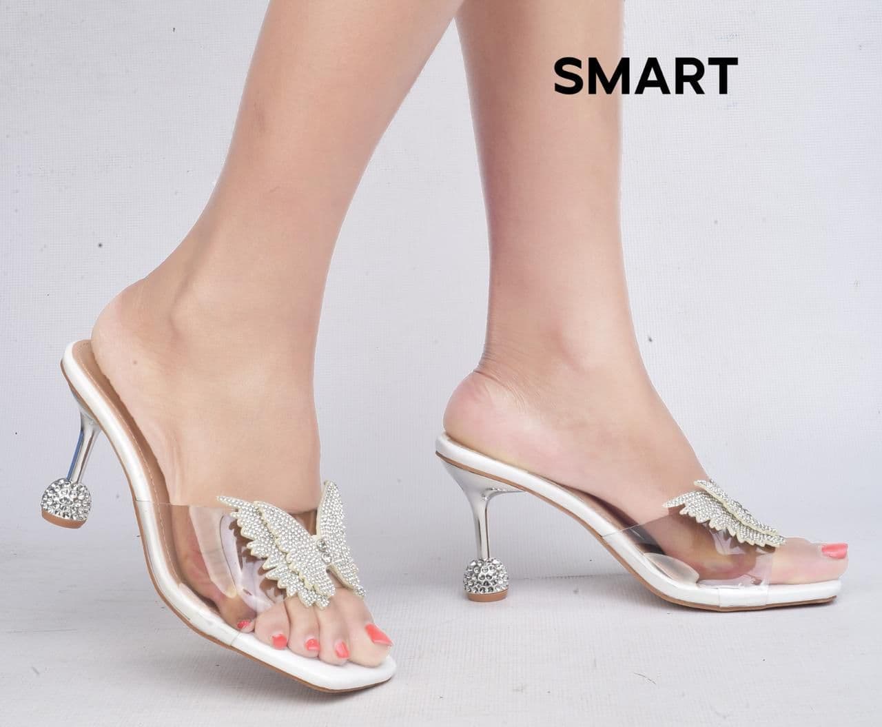White Transparent Heels