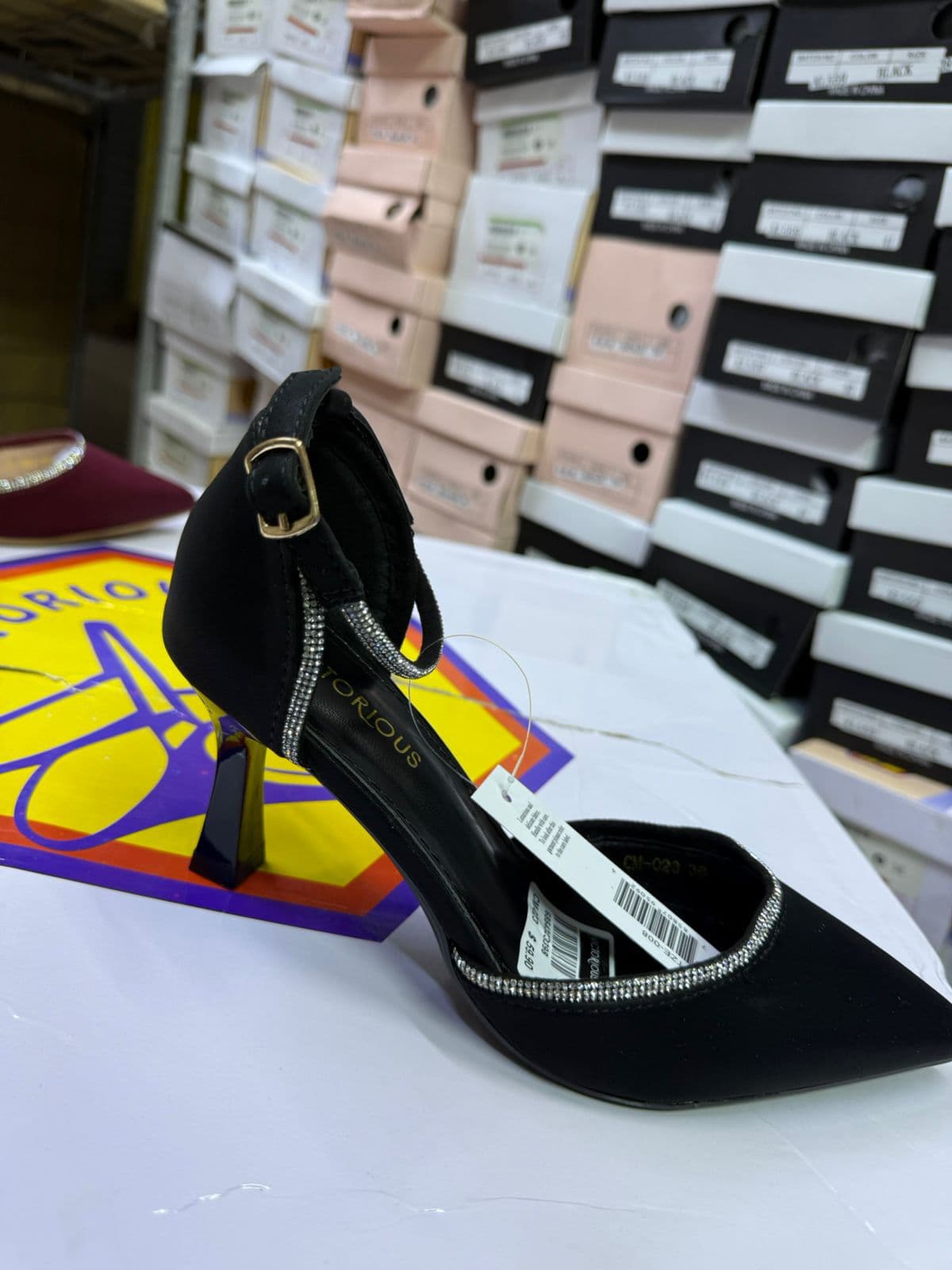 Black Pointed-Toe Stiletto Heels
