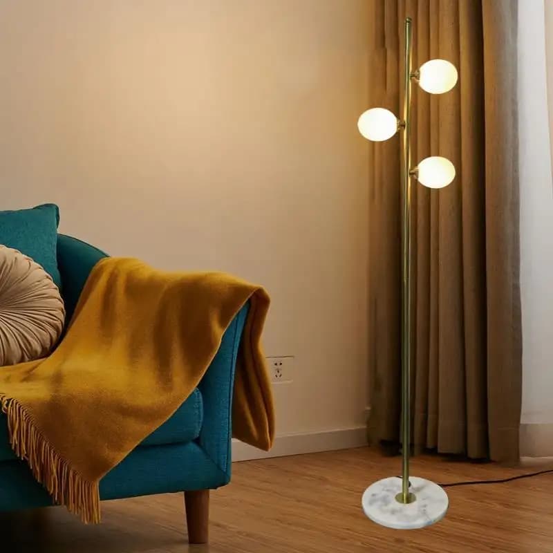 Modern Marble Base Floor Lamp with 3 Globe Lights - E27 LD-001