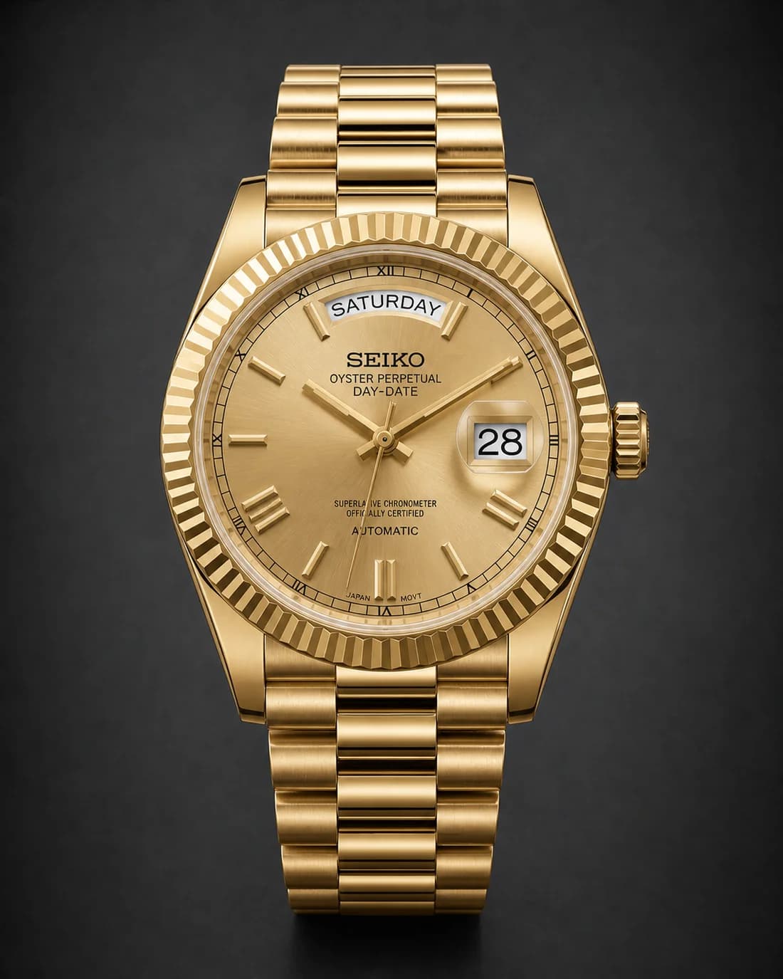 Seiko Day-Date Style Gold