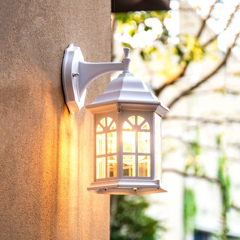 Retro White Outdoor Wall Lantern - Waterproof - E27 Bulb WH-HR -57