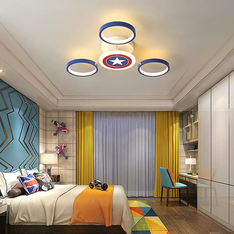 Captain America Kids' Room Ceiling Light - Modern E27 Fixture WH MA 181