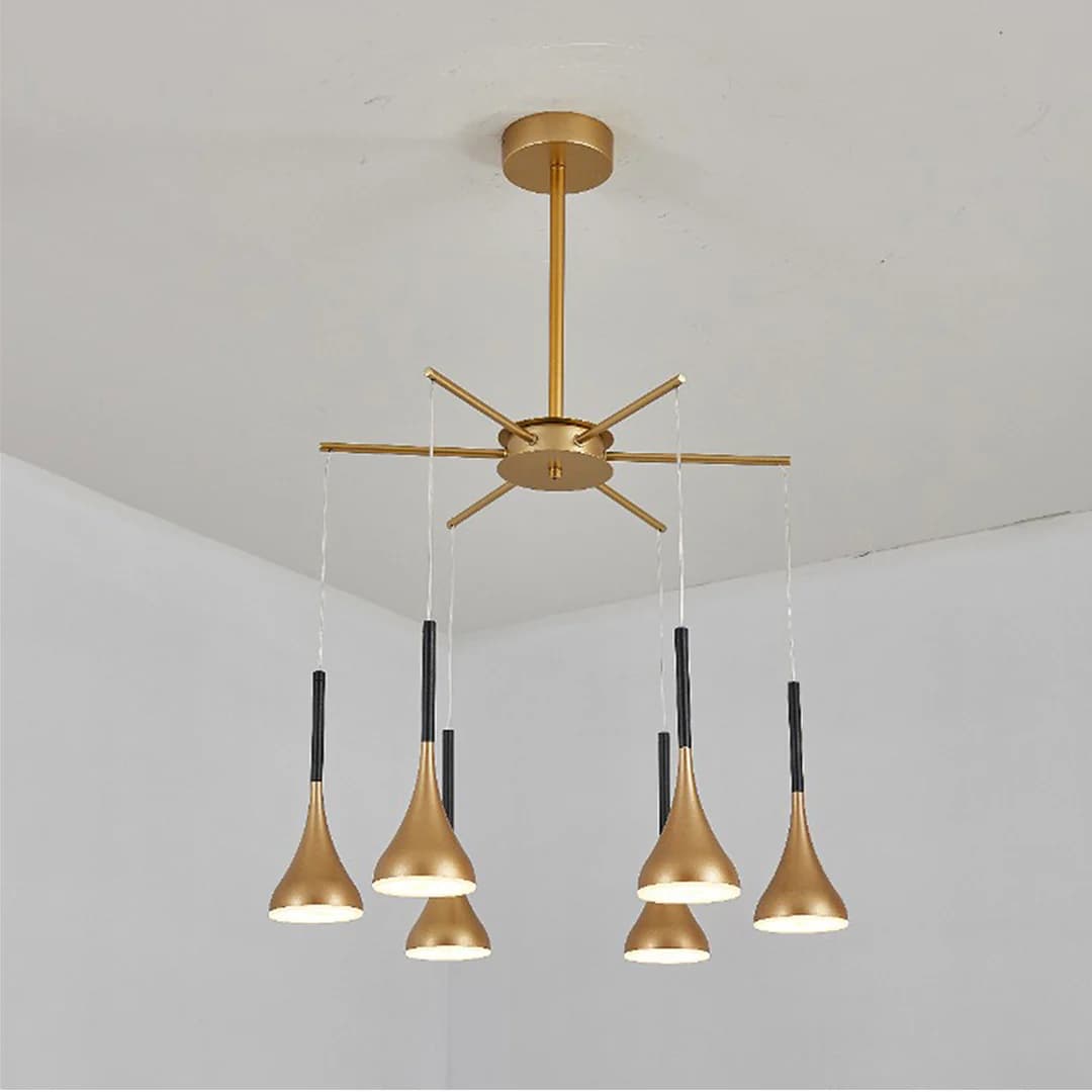 Modern Antique Gold and Black Hanging Ceiling Light – Elegant Design 9568-6