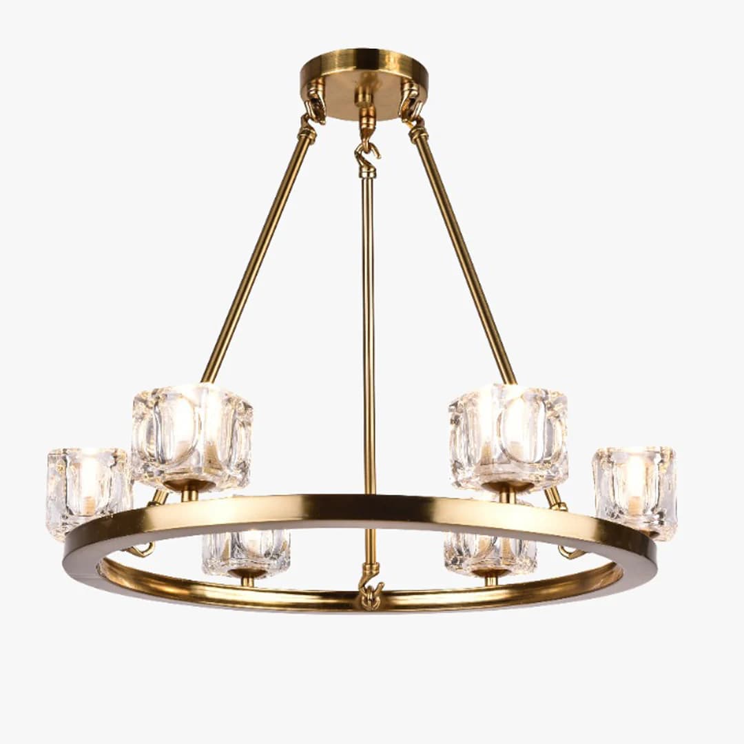 Elegant Crystal & Gold Pendant Light - Modern Hanging Fixture 9573-6