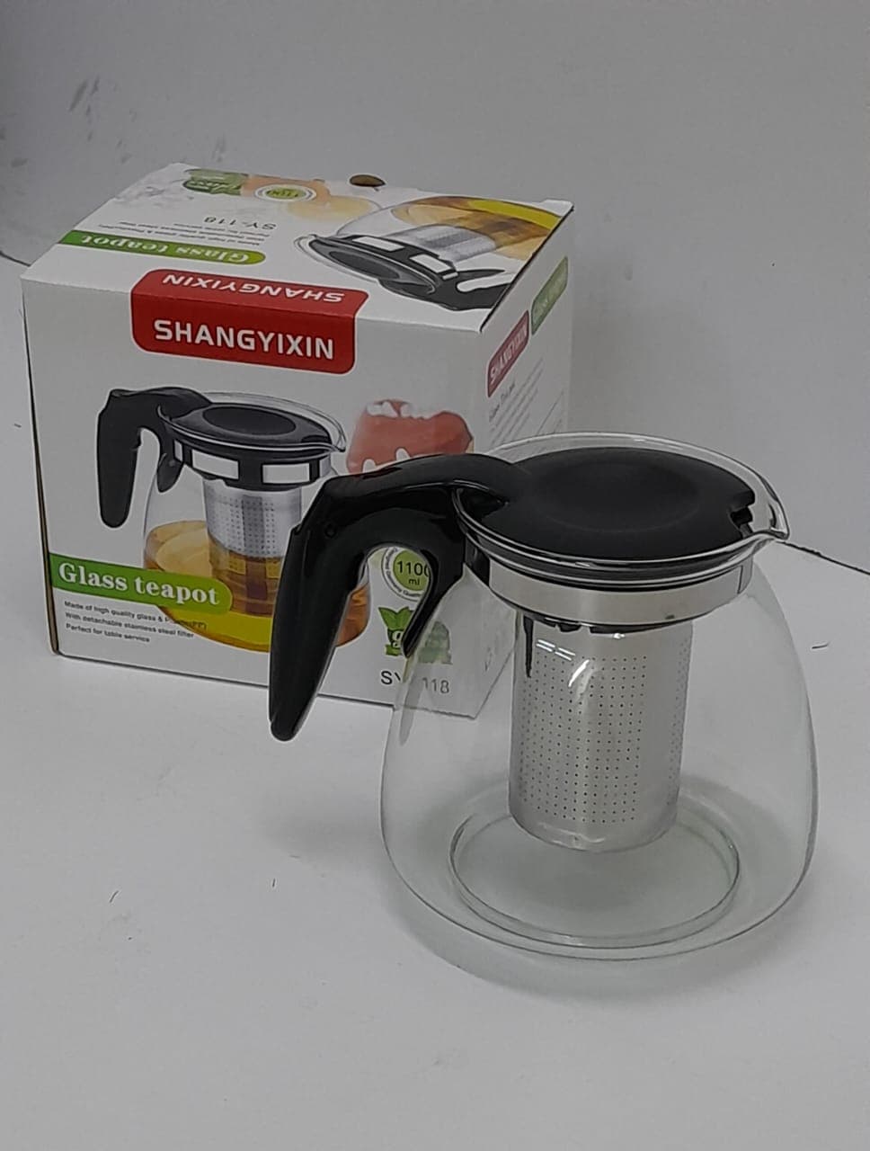 Shangyixin 1100ml Borosilicate Glass Teapot with Removable Infuser