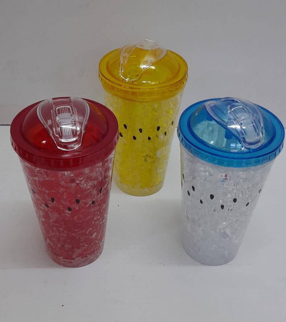 Fruit-Themed Double-Walled Gel Freezer Tumblers with Straws