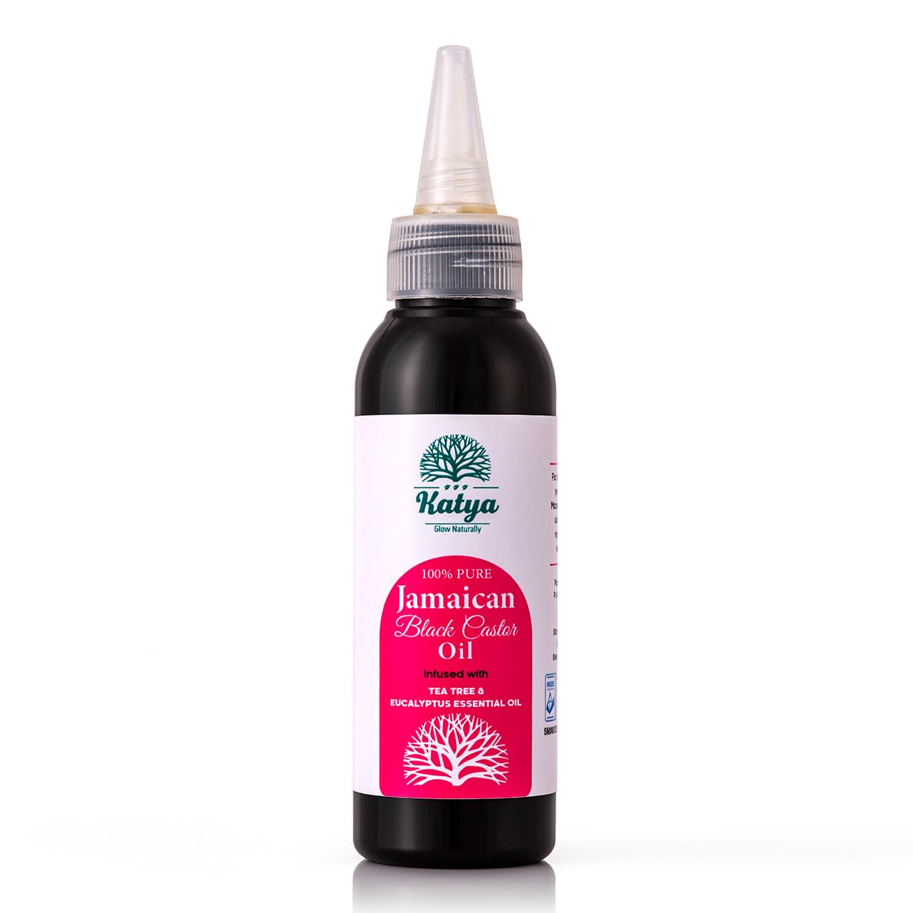 Katya Nature 100% Pure Jamaican Black Castor Oil Infused with Tea Tree & Eucalyptus essential oil 100ml
