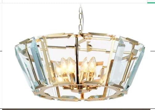 Gold Iron & Crystal Chandelier – 500mm Diameter 8955