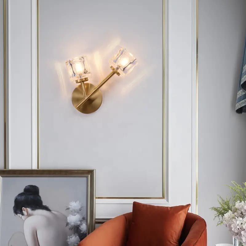 Elegant Gold Crystal Wall Lamp - 2 Light G9 Fixture 9558/2W