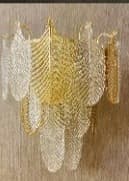 Gold Iron & Glass Wall Light – Elegant Feather Design - H600*D480mm A029 wall