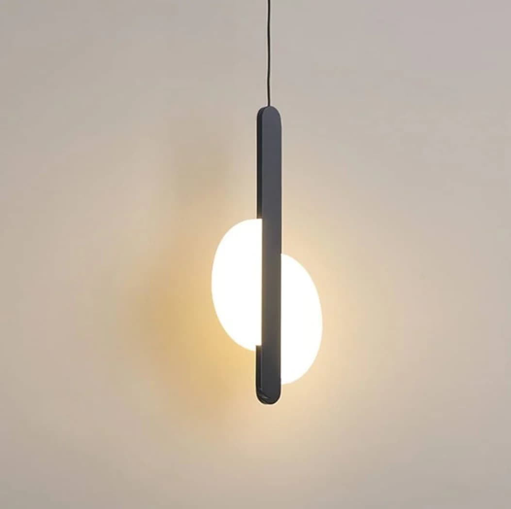 Modern Sleek Black and White LED Single Pendant – Acrylic & Metal, D170*H600mm (Height Adjustable) CY7236