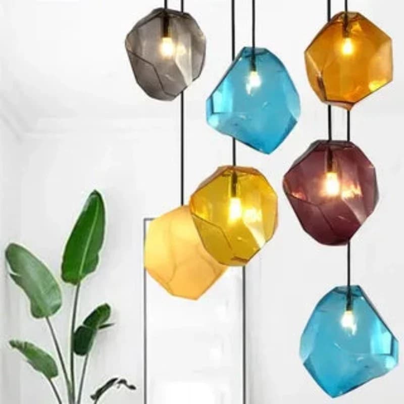 Modern Colored Glass 3-Pendant Light - Unique Design WH-HB-1045
