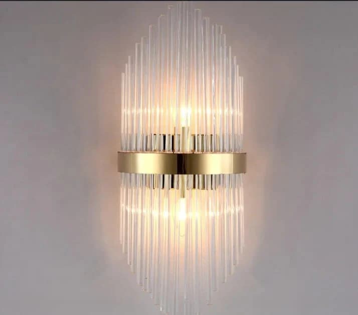 Crystal Wall Sconce – Gold Iron Frame with K9 Crystals A050 Wall light
