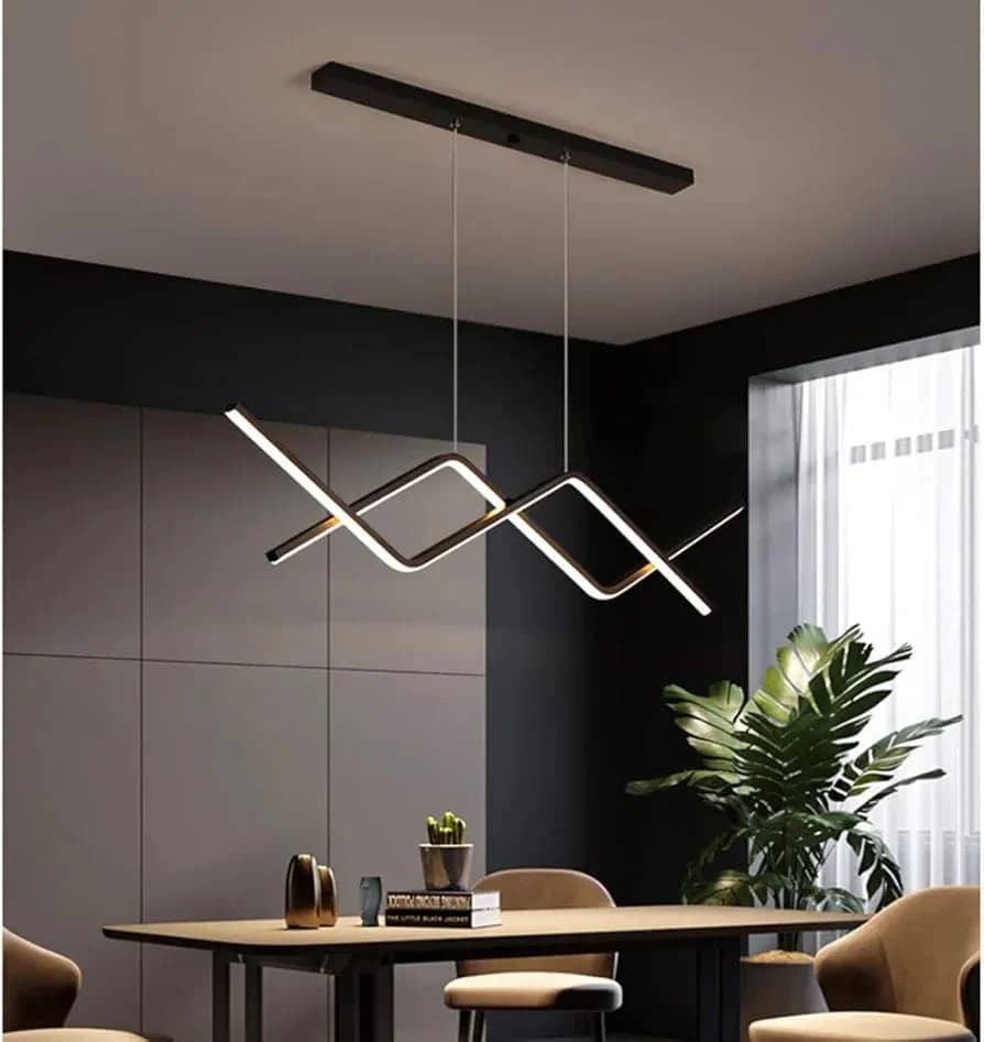 Modern Black LED Pendant Light for Dining and Kitchen - Length - 1000mm CY4207