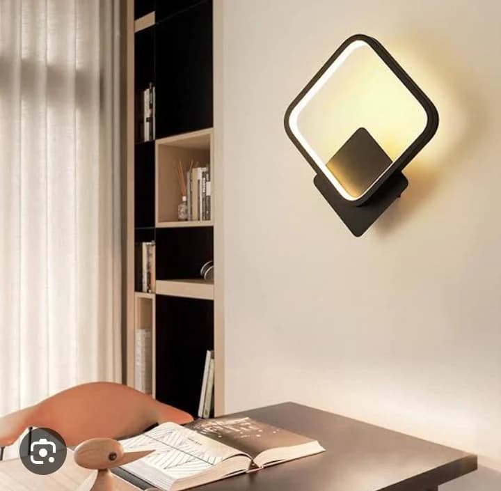 Black LED Wall Sconce – Geometric Acrylic & Metal Wall Light WH-HR-880