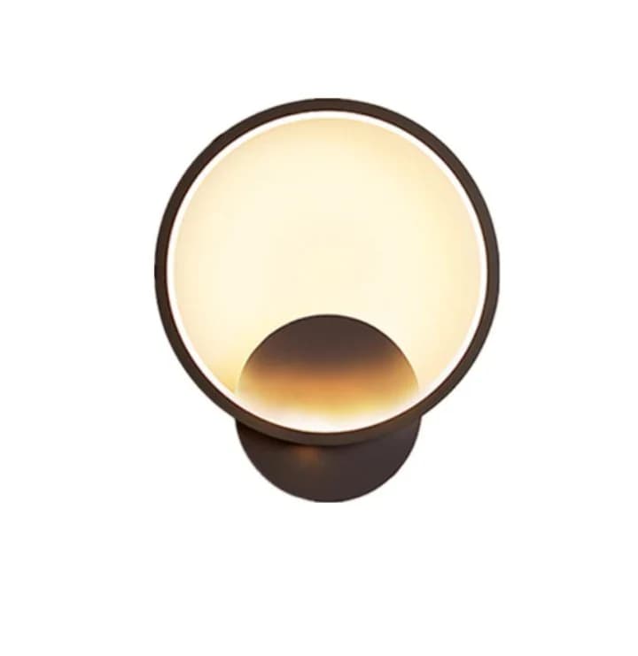 Black LED Wall Sconce – Modern Acrylic & Metal Round Light - D200mm WH-HR-881(wall)
