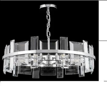 Silver Iron & K9 Crystal Chandelier – 500mm Diameter 8951