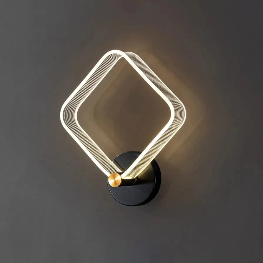 Modern Elegant Black and Clear LED Wall Light – Acrylic & Metal, 160*190mm CY8220