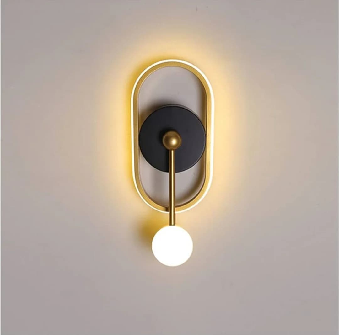 Elegant Black & Gold LED Wall Light - D200*H350mm CY8105
