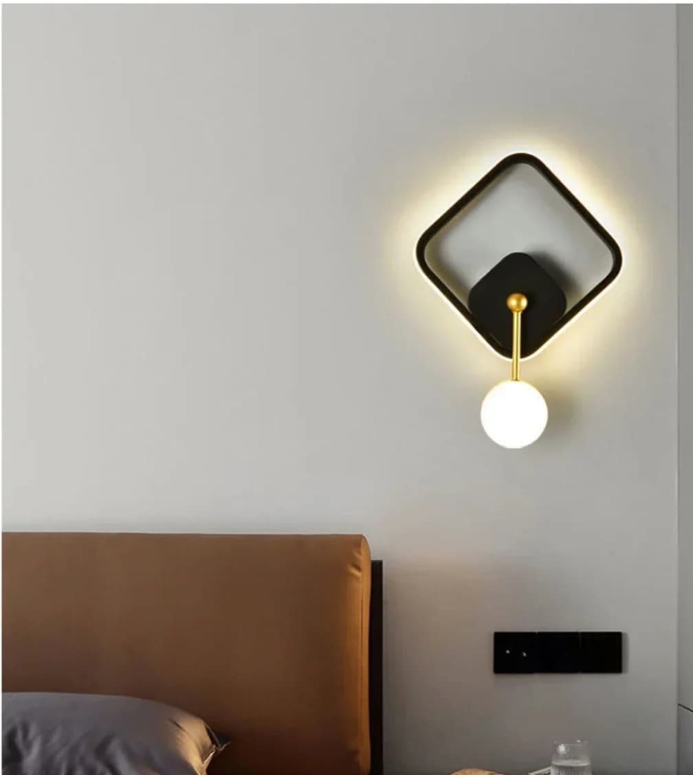 Modern Black & Gold LED Wall Light - D200*H360mm CY8104