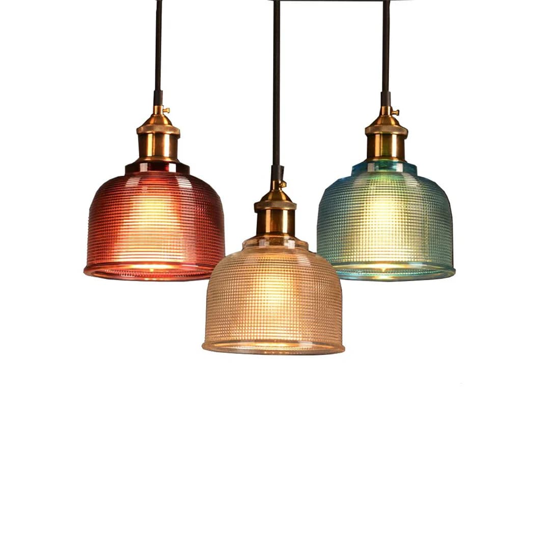 Colored Glass Pendant Light - Red/Blue/Grey - Modern Lighting WH-GP-25